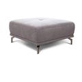 CAVADORE XXL-Hocker Carly / Fußbank fürs Wohnzimmer / Polsterhocker passend zum Ecksofa Carly, 91 x 45 x 91, Webstoff hellgrau