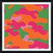 Ebern Designs 'Camo Colors' Framed Graphic Art Print Paper in Green/Orange/Pink | 33.25 H x 33.25 W x 1.75 D in | Wayfair