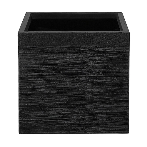 Blumentopf Schwarz aus Fiberglas 40 x 40 x 38 cm Quadratisch Modern