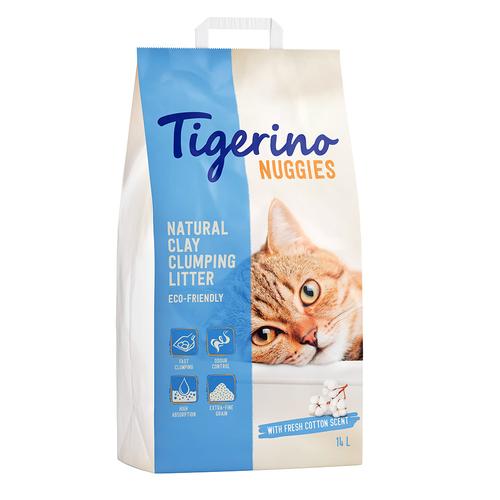 2x 14l Tigerino Nuggies Katzenstreu – Baumwollblütenduft