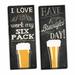 Winston Porter 'Be Hoppy I Panel & Be Hoppy II Panel' 2 Piece Textual Art Set Canvas in Black/Green/Yellow | 20 H x 16 W x 0.75 D in | Wayfair