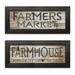 August Grove® Farmer's Market & Farmhouse - 2 Piece Textual Art Print Set on Canvas in Black/Brown | 6 H x 18 W x 0.75 D in | Wayfair