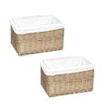 topfurnishing Huge Large Big Deep Wider Wicker Storage Kitchen Toy Log Xmas Hamper Laundry Basket[Pine Set of 2 XLarge