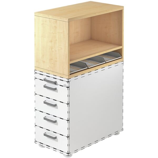 OTTO Office Premium Aufsatz-Regal für Standcontainer »Otto Office Line IV« braun, 42.8x53x80 cm Image