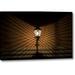 Winston Porter 'Mexico Wire Cage Lamp at Night Creates Shadows' Photographic Print on Wrapped Canvas in Black/Brown | 10 H x 16 W x 1.5 D in | Wayfair