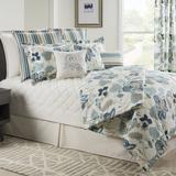 Winston Porter Leeman Floral Comforter Set Polyester/Polyfill/Cotton in Blue/White | Twin Comforter + 2 Shams | Wayfair
