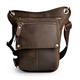 Boshiho Genuine Leather Leg Bag Mens Waist Pack Bumbag Waist Belt Drop Leg Cross Over Bag for Men (Darkbrown)