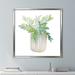 Gracie Oaks 'Potted Plant II' Watercolor Painting Print Canvas in Blue/Brown/Green | 21.5 H x 21.5 W x 2 D in | Wayfair