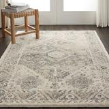 Gray 48 x 1 in Area Rug - Bungalow Rose Dreya Oriental Machine Made Power Loom Polypropylene Area Rug in Beige/ | 48 W x 1 D in | Wayfair