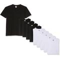 Fruit of the Loom Men's Super Premium Short Sleeve T-Shirt Pack of 10, White/Black, X-Large