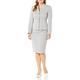 Le Suit Women's Texture 3 Button Skirt Suit Set, Grey/Multi, 12