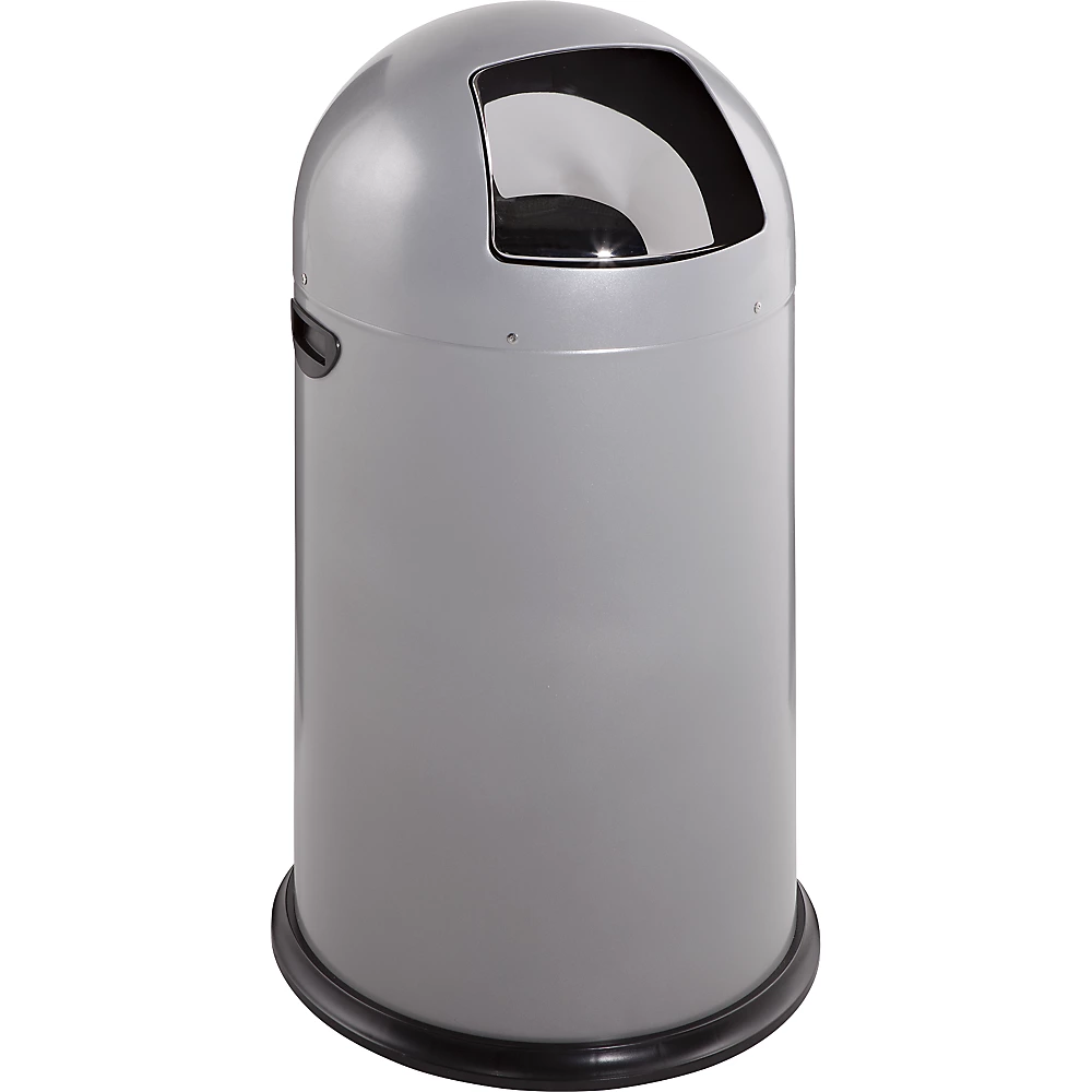 Poubelle à poussoir, acier VAR
