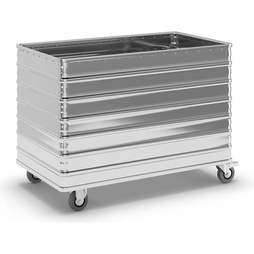 Chariot-caisse en aluminium, à panneaux pleins Gmöhling