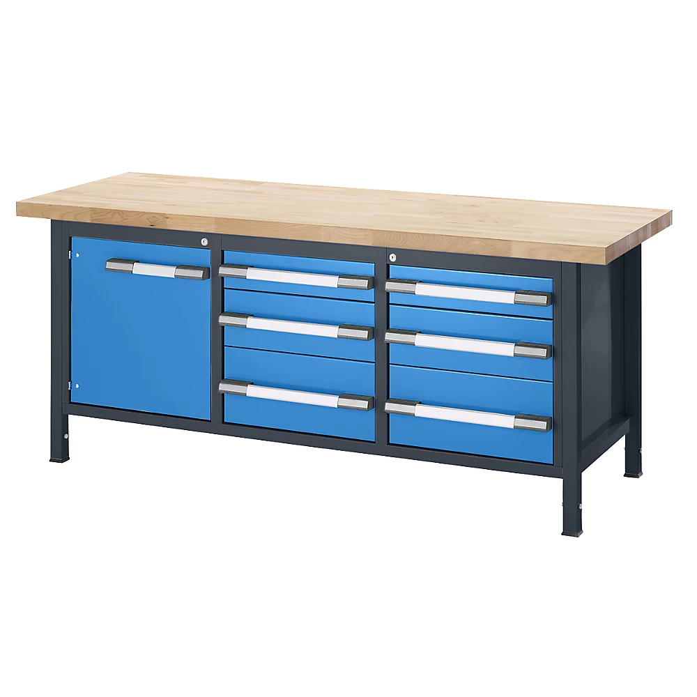 Établi réglable en hauteur, sur piétement eurokraft pro