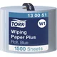 TORK Serviettes papier multi-usages robustes, qualité hybride, 2 plis, bleu, lot de 1 rouleau, 1500 feuilles/rouleau