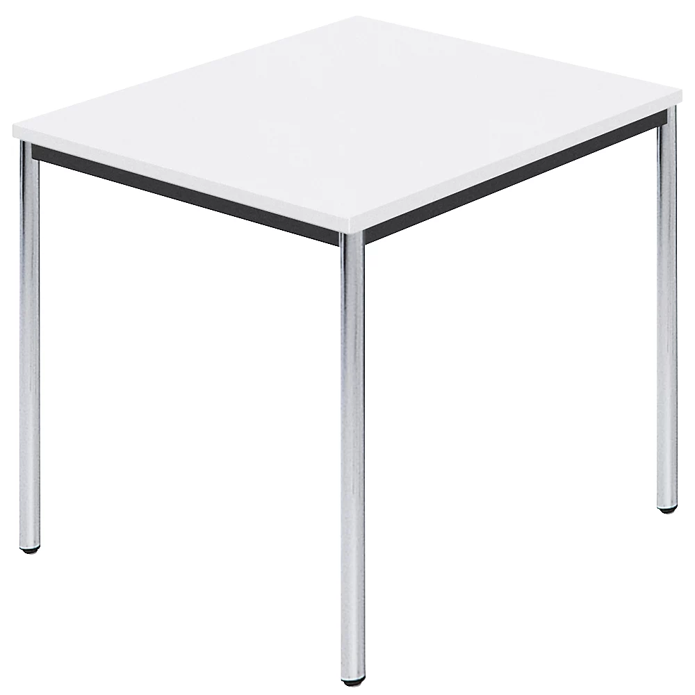 Table rectangulaire en tube rond chromé - kaiserkraft