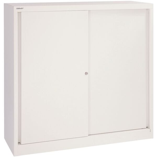 Bisley Schiebetürenschrank »ECO« 120 x 118,1 cm weiß, 120x118.1x43 cm