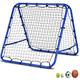 GYMAX Football Training Net Pro Rebounder Net Soccer Kickback Target Goal Play Teaching Children Adjustable Rebound Net (Blue Double-sided)