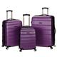 Rockland Melbourne Hardside erweiterbares Spinner-Rad-Gepäck, violett, 3-Piece Set (20/24/28), Melbourne Hartschalen-Koffer, erweiterbar