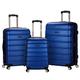 Rockland Melbourne Hardside Erweiterbares Spinner-Rad Gepäck, Blau, 3-Piece Set (20/24/28), Melbourne Hartschalen-Koffer, erweiterbar