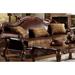 Fleur De Lis Living Tobin 87" Chenille Rolled Arm Sofa Faux Leather/Chenille in Brown | 43 H x 87 W x 42 D in | Wayfair