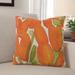 Lark Manor™ Andes Print Square Cotton Pillow Cover & Insert Polyester/Polyfill/Cotton in Orange | 20 H x 20 W x 7 D in | Wayfair