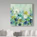 Winston Porter 'Midsummer Garden White Flowers' Acrylic Painting Print on Wrapped Canvas in Black | 35 H x 35 W x 2 D in | Wayfair