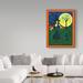 Winston Porter 'Halloween Witch Black Cat Moon Dance' Acrylic Painting Print on Wrapped Canvas in White/Black | 47 H x 35 W x 2 D in | Wayfair
