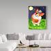 Winston Porter 'Halloween Pirate Dog' Acrylic Painting Print on Wrapped Canvas in White/Black | 47 H x 35 W x 2 D in | Wayfair