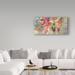 Winston Porter 'Colorful Garden I Crop' Acrylic Painting Print on Wrapped Canvas Metal in Brown/Gray/Pink | 16 H x 32 W x 2 D in | Wayfair