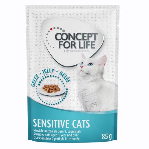 24 x 85g Sensitive Cats Gelee Concept for Life Katzenfutter nass