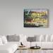 Millwood Pines 'Deer At The Pond' Acrylic Painting Print on Wrapped Canvas in Black/Brown/Gray | 14 H x 19 W x 2 D in | Wayfair