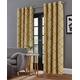 Catherine Lansfield Aztec Eyelet Curtains Ochre, 66 x 90 Inch