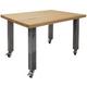 36" x 48" Solid Wood Mobile Conference Table with Industrial Steel Legs