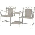 Banc de jardin à 2 places Contemporain - Banc de Terrasse de Parc 161 cm Acier Gris vidaXL