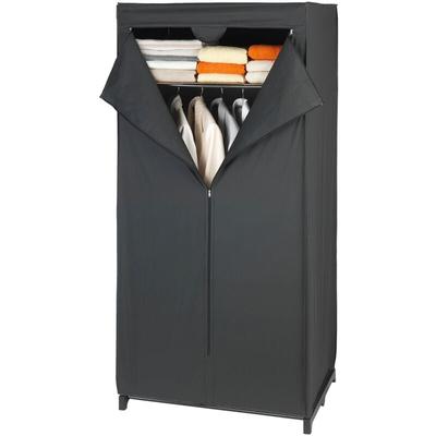 Textilkleiderschrank deep black, Kleiderschrank, 160x75x50cm Wenko Wenko