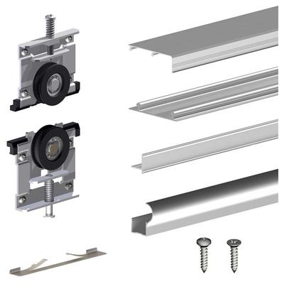 Schiebetürbeschlag SLID'UP 230, 180 cm, 19 mm, 2 Türen bis 70 kg, silber, für Schränke, Image