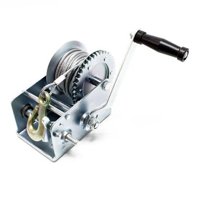 Wiltec - Handseilwinde bis 900kg Übersetzung 4:1 8:1 175x173x233 mm, Winde mit 10m Drahtseil,