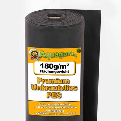 Aquagart - 200m² Unkrautvlies Gartenvlies Mulchvlies Vlies 180g 2m breit Premium Qualität