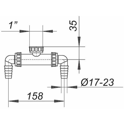 Waschgeräte-Doppelanschluss 1, passend zum Waschgeräte-Siphon 140128 - Dallmer