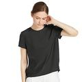 LilySilk Women's Charmeuse Silk T Shirt Tunic Blouse Top Ladies Short Sleeve 22 Momme Pure Silk (XXL/20-22, Black)