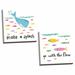 Harriet Bee Ocean Splash I & II 2 Piece Set Framed Art Canvas in Blue/Pink/Yellow | 16 H x 16 W x 0.75 D in | Wayfair