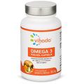 Vihado Omega 3 Kapseln mit Fischöl – hochdosierte natürliche Omega 3 Fettsäuren – für einen normalen Cholesterinspiegel – mit Vitamin E für optimierte Bioverfügbarkeit – 120 Kapseln