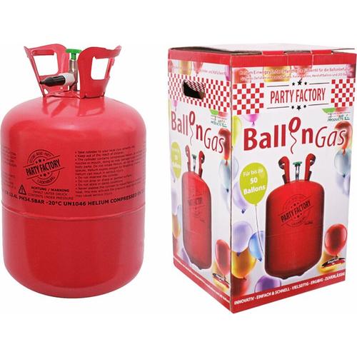 Ballongas Helium für ca. 50 Luftballons 400l inkl. Füllventil - Party Factory