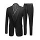 Men's Slim Fit Black Peak Lapel Suits 3 Pieces Wedding Suits for Men Groom Tuexdos Black 48 Chest / 42 Waist