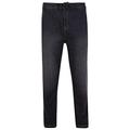 Kam Mens Elasticated Waist Stretch Jeans (Marcus) in Black Used in W46 x L34