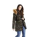 Charcoal Fashion Women's Camouflage Printed Hooded Parka (016W17 Khaki Camo) (10)