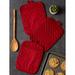 Design Imports Quilted 3-Piece Potholder Set Cotton in Red | 7 W in | Wayfair CAMZ40445