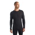 Icebreaker Men's Everyday Long Sleeve Crewe Top - Long Sleeve T-Shirt - 100% Merino Wool Base Layer - Black, S