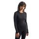 Icebreaker 100% Merino Wool Baselayer, Women's Long Sleeve T-Shirt, Everyday Crewe Long Sleeve Top, Running Top - Black, XL